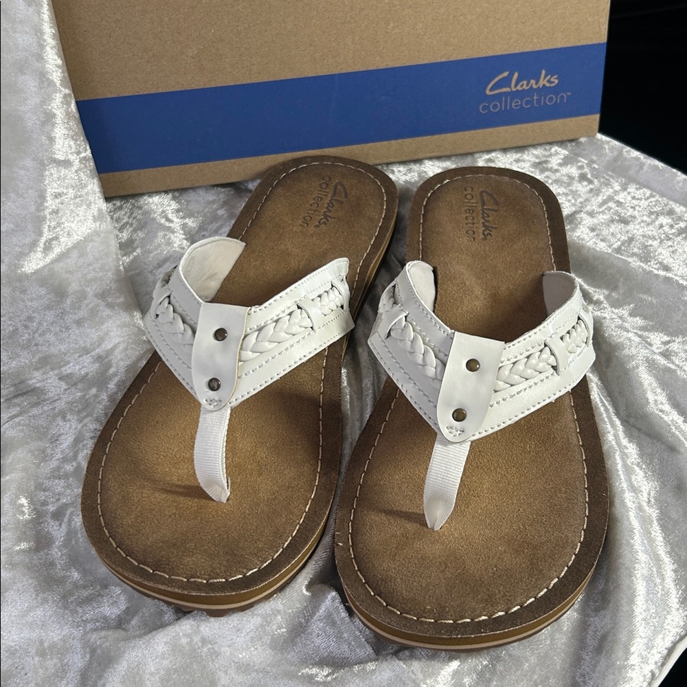 NWT CLARKS OFF WHITE SANDALS 10 - Picture 3 of 9